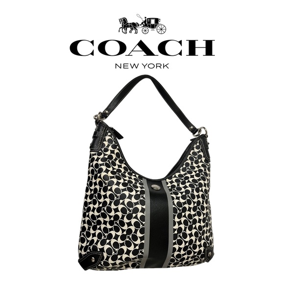 🖤Authentic COACH Signature C Purse (Black/White) - Picture 2 of 14